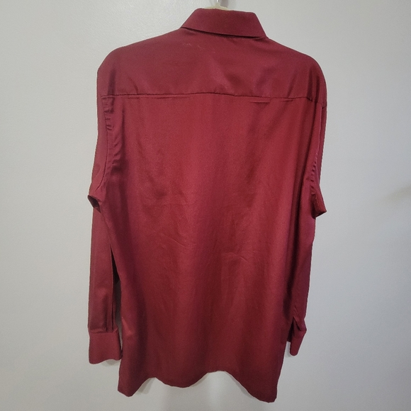 Loris Azzaro Pour Homme Cranberry Dress Shirt Long Sleeve Mens L - Picture 3 of 10